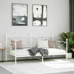 vidaXL Slaapbank zonder matras 107x203 cm staal wit