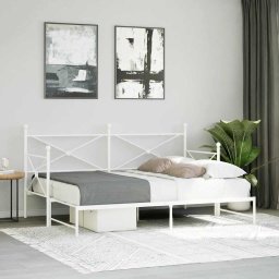 vidaXL Slaapbank met onderschuifbed zonder matras 90x200 cm staal wit