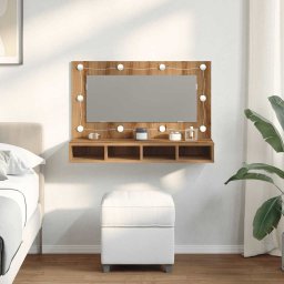 vidaXL Spiegelkast met LED Artisan Eiken 90x31,5x62 cm