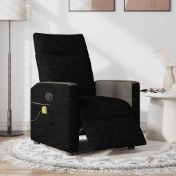 vidaXL Massagestoel elektrisch verstelbaar stof zwart
