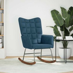 vidaXL Schommelstoel fluweel blauw