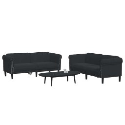 vidaXL 2-delige Loungeset fluweel zwart