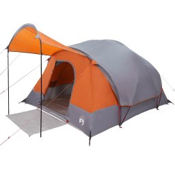 vidaXL Tunneltent 8-persoons waterdicht grijs en oranje