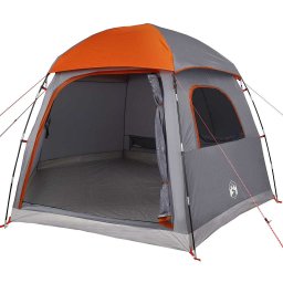 vidaXL Familietent iglo 6-persoons waterdicht grijs en oranje