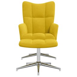 vidaXL Relaxstoel met voetenbank fluweel mosterdgeel