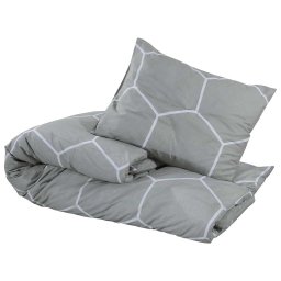 vidaXL Dekbedovertrekset 260x220 cm katoen grijs en wit