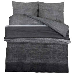 vidaXL Dekbedovertrekset 260x220 cm katoen donkergrijs en zwart