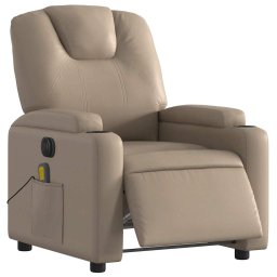 vidaXL Massagestoel verstelbaar elektrisch kunstleer cappuccinokleurig