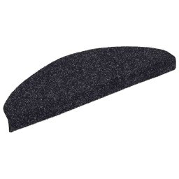 vidaXL Trapmatten Zelfklevend 30 stuks 65x21x4 cm Zwart Halfrond Groot