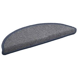 vidaXL Trapmatten 30 st 56x17x3 cm lichtgrijs en blauw halfrond