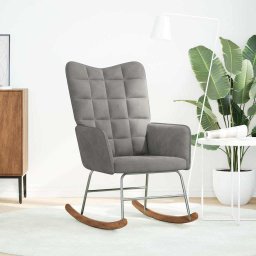 vidaXL Schommelstoel fluweel lichtgrijs