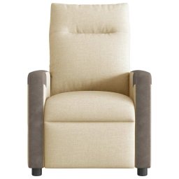 vidaXL Fauteuil verstelbaar stof crèmekleurig