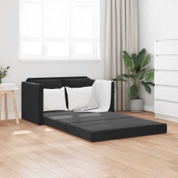 vidaXL Slaapbank vloermodel 2-in-1 122x204x55 cm fluweel zwart