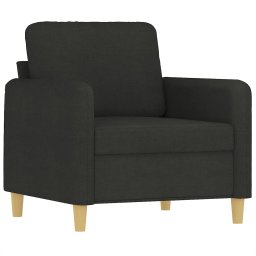 vidaXL 3-delige loungeset met kussens stof zwart
