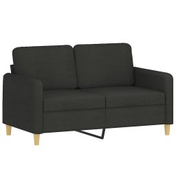 vidaXL 2-delige loungeset met kussens stof zwart
