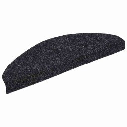 vidaXL Trapmatten Zelfklevend 20 stuks 65x21x4 cm Zwart Halfrond Groot
