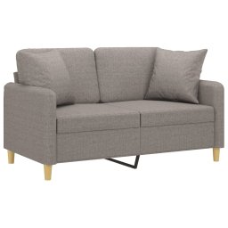 vidaXL Tweezitsbank met sierkussens 120 cm stof taupe