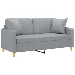 vidaXL Tweezitsbank met sierkussens 140 cm stof lichtgrijs