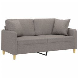 vidaXL Tweezitsbank met sierkussens 140 cm stof taupe