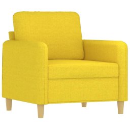 vidaXL 3-delige Loungeset met kussens stof lichtgeel