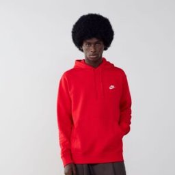Nike Hoodie Club Small Logo Rood Heren xl