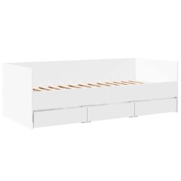 vidaXL Slaapbank met lades zonder matras 90x190 cm wit