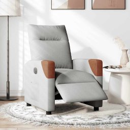 vidaXL Fauteuil elektrisch verstelbaar stof wolk grijs