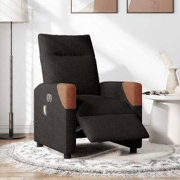 vidaXL Massagestoel elektrisch verstelbaar stof zwart