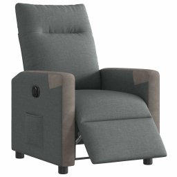 vidaXL Fauteuil elektrisch verstelbaar stof donkergrijs