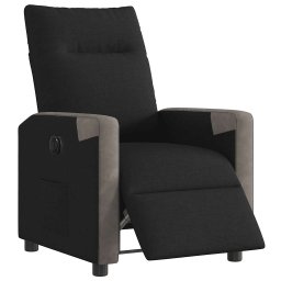vidaXL Fauteuil verstelbaar elektrisch stof zwart