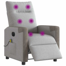 vidaXL Massagestoel elektrisch verstelbaar stof wolk grijs