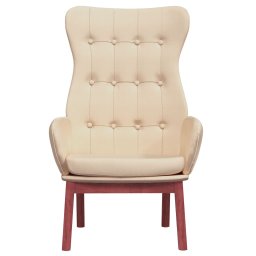 vidaXL Relaxstoel stof crèmekleurig