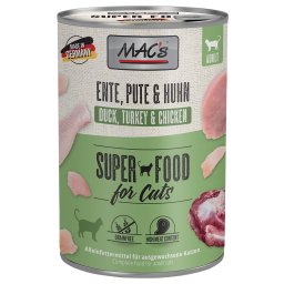 6 x 400 g Eend, Kalkoen & Kip MAC´s Cat Kattenvoer