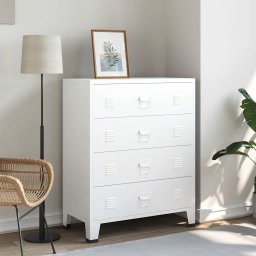 vidaXL Ladekast industrieel 78x40x93 cm metaal wit