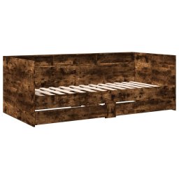 vidaXL Slaapbank met lades zonder matras 100x200 cm gerookt eikenkleur