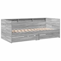vidaXL Slaapbank met lades zonder matras 100x200 cm grijs sonoma eiken