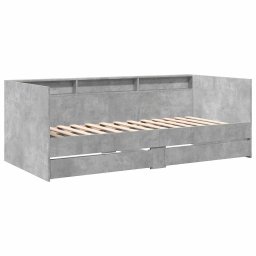 vidaXL Slaapbank met lades zonder matras 100x200 cm betongrijs