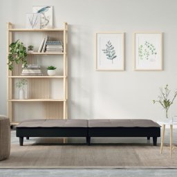 vidaXL Slaapbank stof taupe