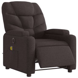 vidaXL Massagestoel elektrisch verstelbaar stof donkerbruin