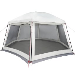 vidaXL Zwembadtent met uitneembare buiten- gaaswanden 512x458 cm grijs