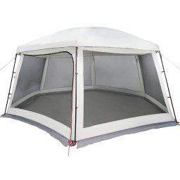 vidaXL Zwembadtent met uitneembare buiten- gaaswanden 618x532 cm grijs