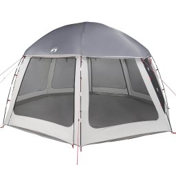 vidaXL Zwembadtent met uitneembare buiten- gaaswanden 510x510 cm grijs