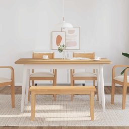 vidaXL Bank 90 cm massief hout rubber