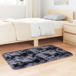 vidaXL Hoogpolig vloerkleed NAVARRA 60x100 cm polyester donkergrijs