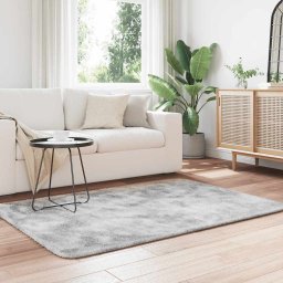 vidaXL Hoogpolig vloerkleed NAVARRA 120x170 cm polyester zilvergrijs