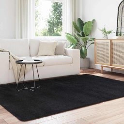 vidaXL Hoogpolig vloerkleed NAVARRA 160x230 cm polyester zwart