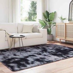 vidaXL Hoogpolig vloerkleed NAVARRA 160x230 cm polyester donkergrijs