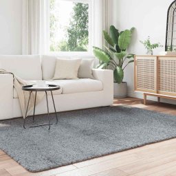 vidaXL Hoogpolig vloerkleed NAVARRA 160x230 cm polyester lichtgrijs