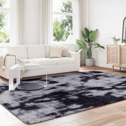 vidaXL Hoogpolig vloerkleed NAVARRA 240x340 cm polyester donkergrijs