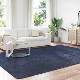 vidaXL Hoogpolig vloerkleed NAVARRA 240x340 cm polyester marineblauw